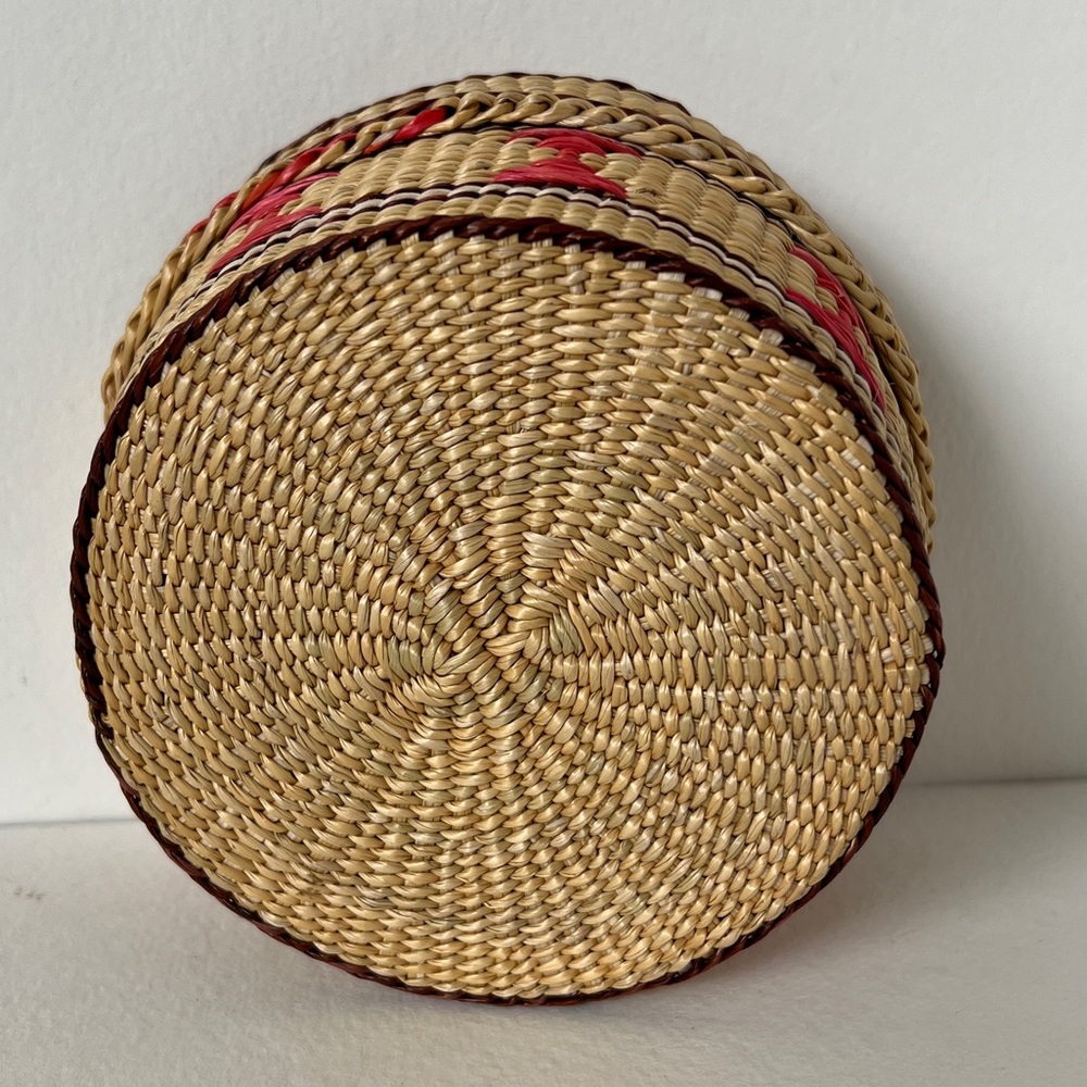 Reed grass basket coaster set - Picture 3 of 9